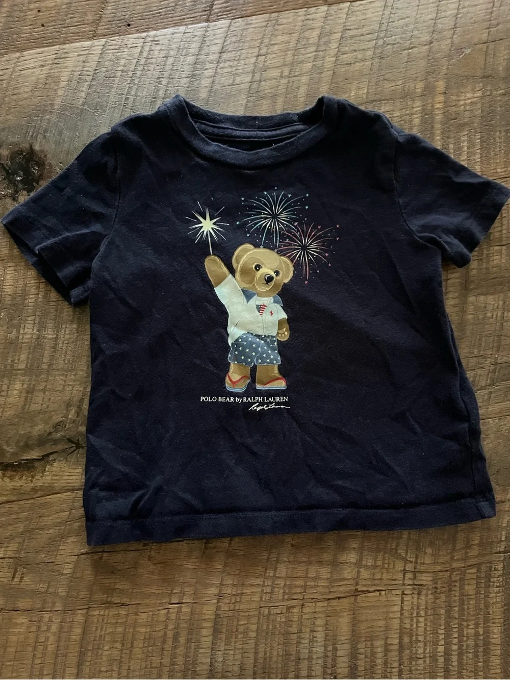 Ralph Lauren Kids Navy Bear Graphic Tee